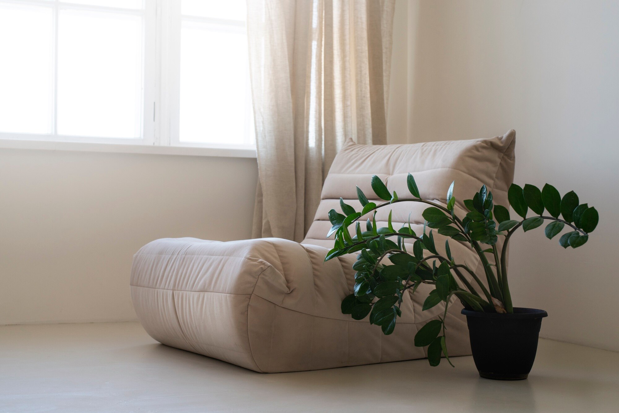 Sala de estar cómoda y natural